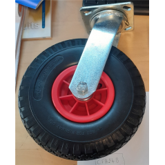 Support petite roue + pneu + roulement pour CF24 du Chariot Transport de Lait*