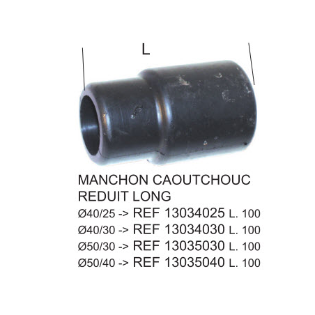 Manchon Caoutchouc Reduction D40/D25 mm