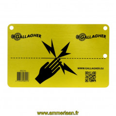 Aluminium plaquette Attention clôture électrique (1) Gallagher Réf: 082216