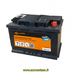 Premium Turbo Batterie AGM 12V/75Ah - 278x175x190 Gallagher Réf: 086399