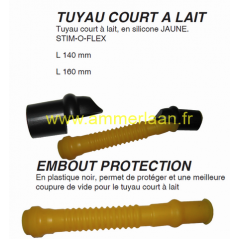 Tuyau Court 140mm A Lait Silicone Jaune StimoFlex (4x)