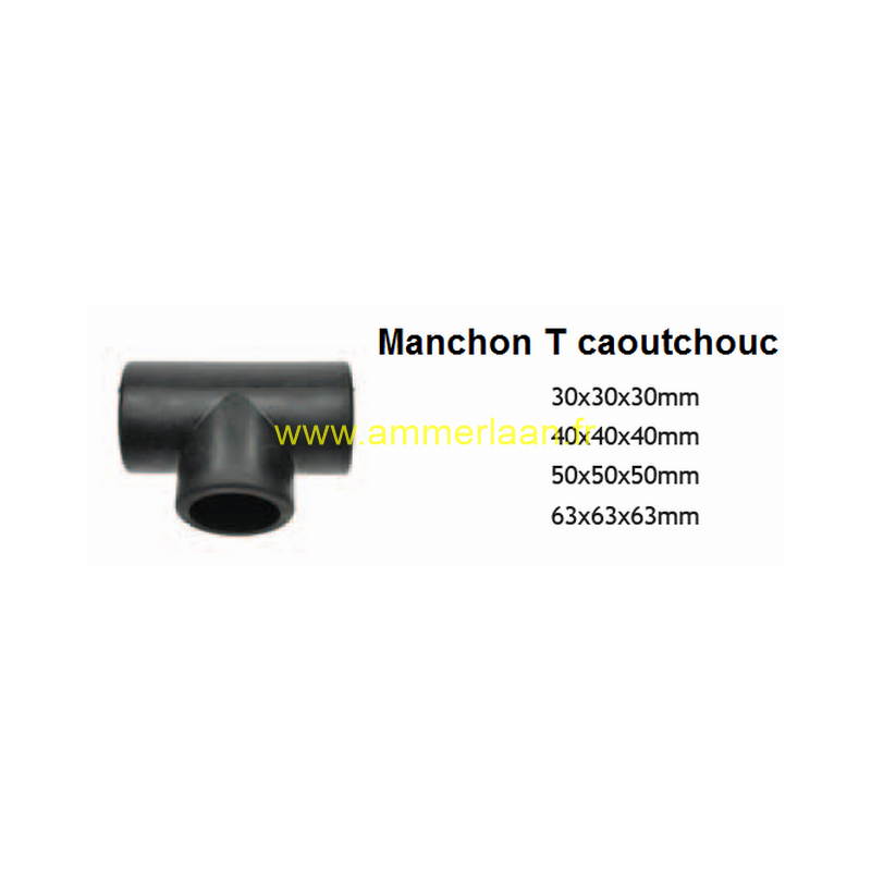 Manchon T 50x50x50 mm Caoutchouc