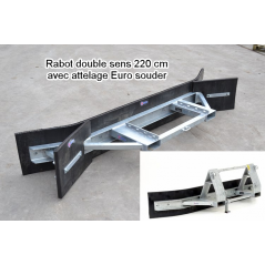 Rabot Caoutchouc double sens 220 cm  - armurée cables d'acier Attelage Euro-pal