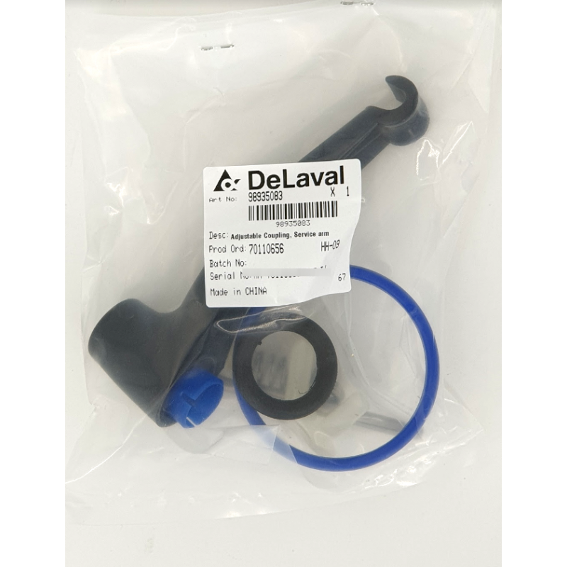 Poignée de réglage et axe pour bras de service d'origine Delaval Ref 989350-83