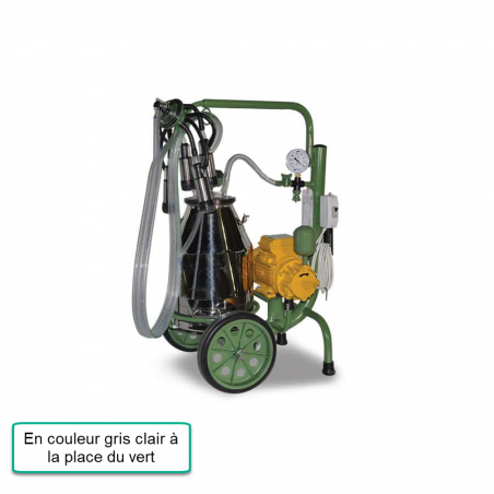 Chariot de traite CT mini 1 vache pot 30 litres Inox huiler - Gris *