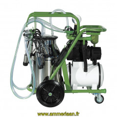 Chariot de traite CT 2 vaches 1 pot 40 litres Inox - huiler - resserve - vert