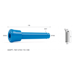 Manchon WestfaliaSurge 7021-2725-110/230 en silicone bleu - adaptable (4x)