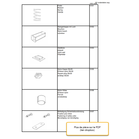 Plan Des Pièces Pour Vêleuse Vink Standard vaches laitières