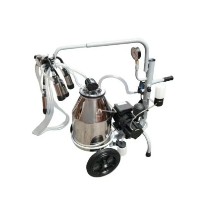 Chariot de traite CT mini 1 vache pot 30 litres Inox huiler - Gris