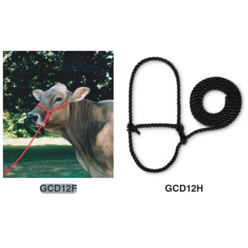 Licol polypropylène résillé  pour vache  et  génisse Ø15mm 3,50m noir (x1)    - GCD
