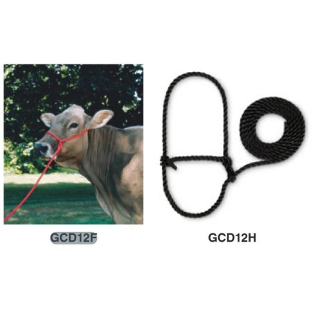 Licol polypropylène résillé  pour vache  et  génisse Ø15mm 3,50m noir (x1)    - GCD