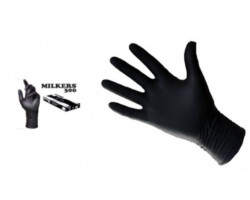 Gants de traite noirs en nitrile MILKERS